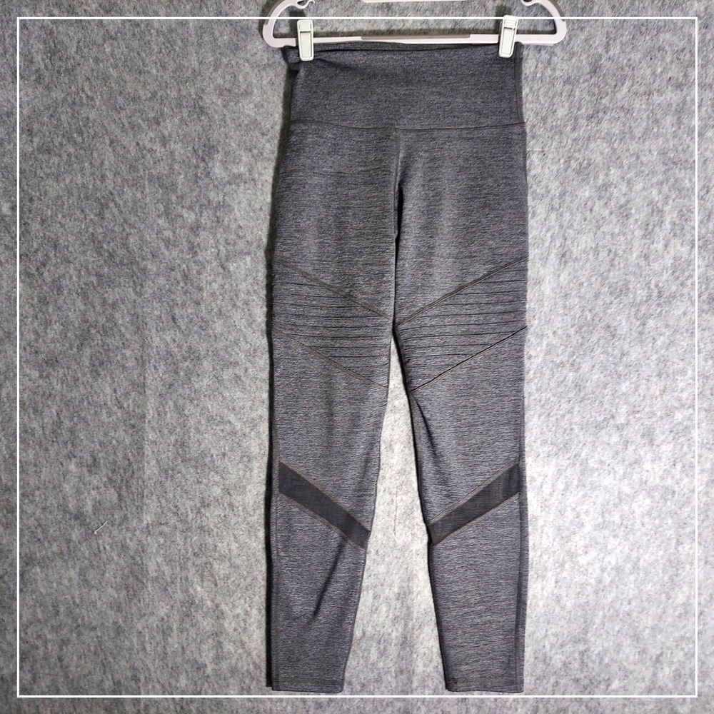 Old Navy Leggings Women Small Gray Active Go-Dry High-Rise Moto Mesh Panel